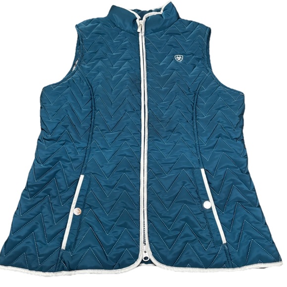 Ariat Jackets & Blazers - Ariat Ashley Insulated Chevron Quilted Vest Teal Womens Large